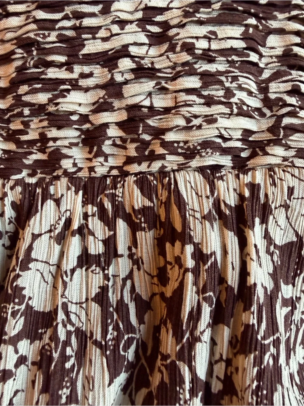 Abercrombie & Fitch Brown and Cream Floral Maxi Dress